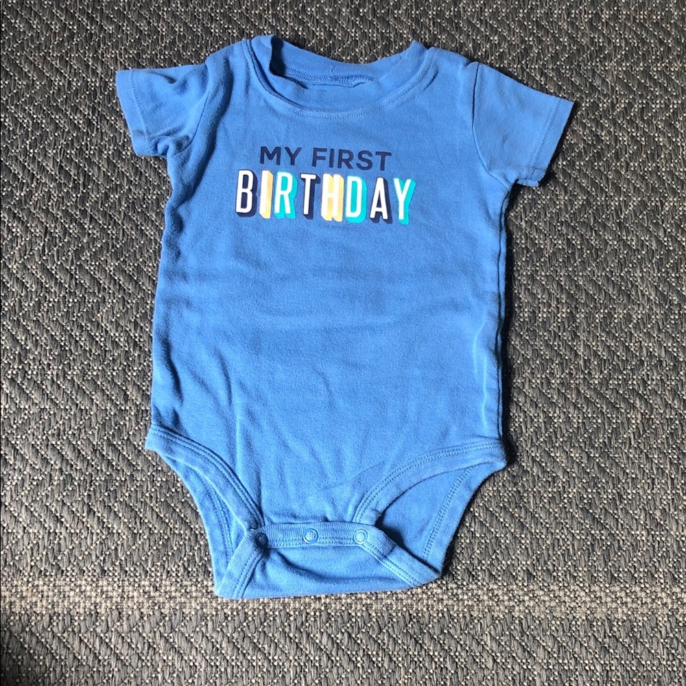 Carter's Bright Blue "My First Birthday" Baby One-Piece Bodysuit
